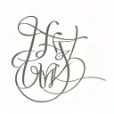 calligraphy L M D J overlap no frills tattoo design idea