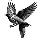 Robin Flying tattoo design idea