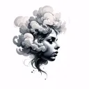 Coverup Clouds and Smoke tattoo design idea