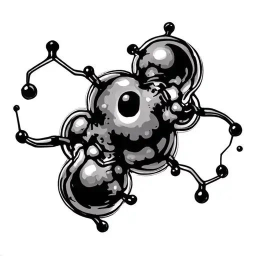 lsd molecule flat 2d tattoo design idea