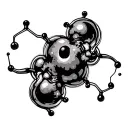 lsd molecule flat 2d tattoo design idea