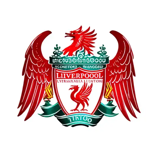 Liverpool crest and liverbird with open wings tattoo design idea