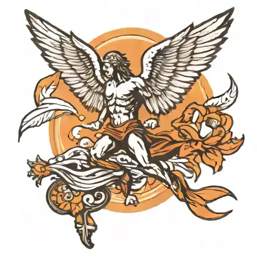 icarus falling down tattoo design idea