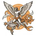 icarus falling down tattoo design idea