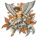 icarus falling down tattoo design idea