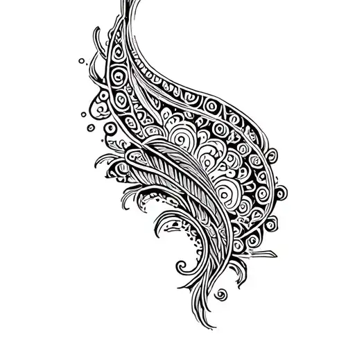 paisley pattern incorporated tattoo design idea