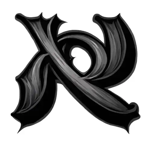 small p calligraphy tattoo design idea