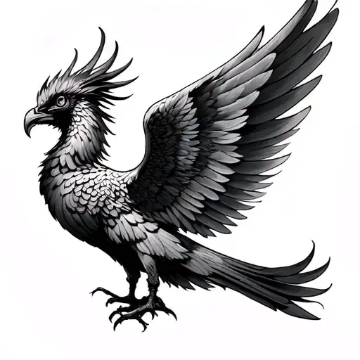 fourth wing with a phenix tattoo design idea