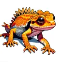 crested gecko crawling tattoo design idea