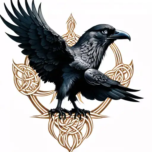 Celtic raven tattoo design idea