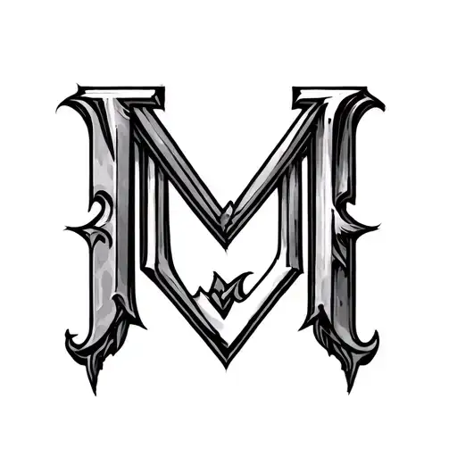 Initial M with number 3 tattoo design idea