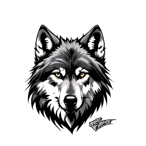 bold wolf and represent the force tattoo design idea