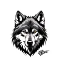 bold wolf and represent the force tattoo design idea
