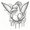 Psyduck exploding headache tattoo design idea