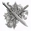 Persian sword tattoo design idea