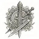 Persian sword tattoo design idea