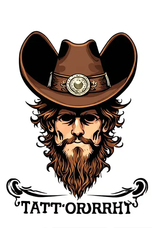 cowboy hat tattoo design idea