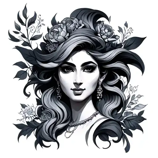 black genie tattoo design idea