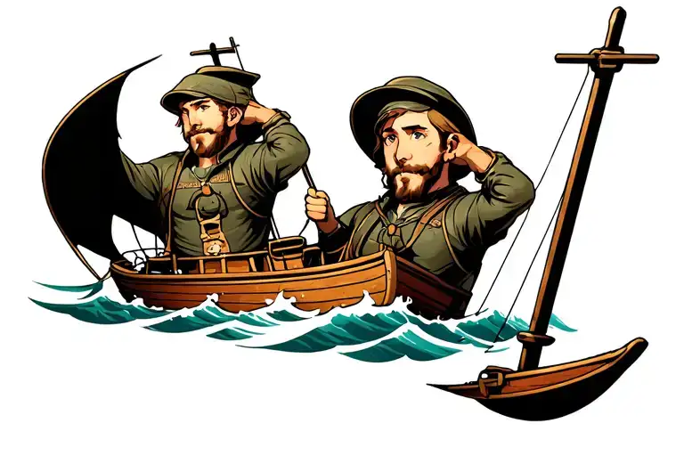 seaman sailing tattoo design idea