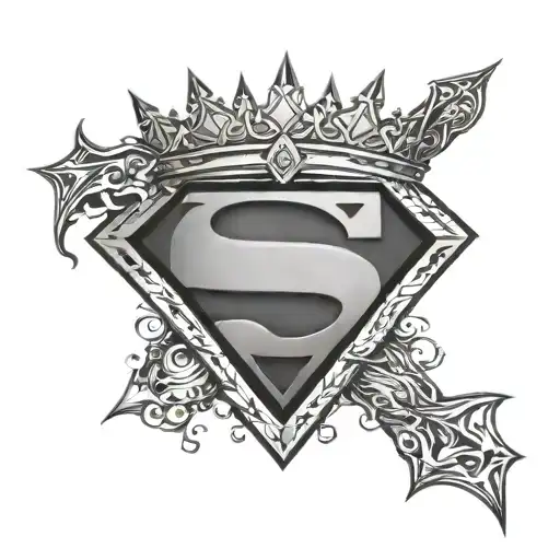 Superman logo with a king's crown without more accessories tattoo design idea