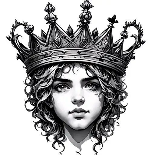 J With A Crown tattoo design idea