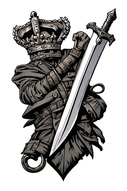 royal marines commando dagger tattoo design idea