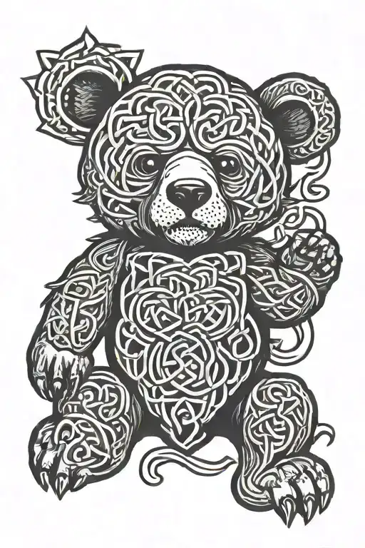 Celtic knot bear tattoo design idea