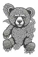 Celtic knot bear tattoo design idea