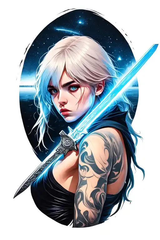 dark saber fate stay night tattoo design idea