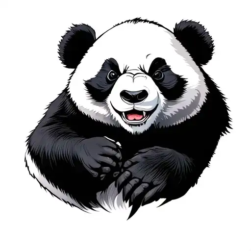 angry panda tattoo design idea