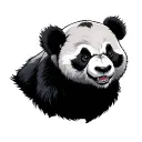 angry panda tattoo design idea