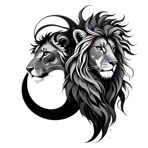 virgo and leo zodiac sign tattoo design idea