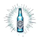 light at the end of a beer bottle for sobriety date tattoo design idea