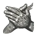 praying hands tattoo design idea