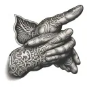 praying hands tattoo design idea
