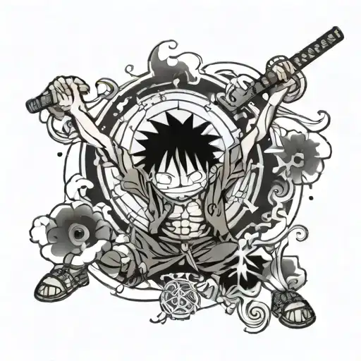 Monkey D Luffy tattoo design idea