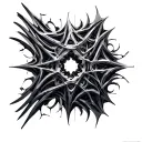 repetitive biomech pattern, metal, sequential transformation, parametric design tattoo design idea