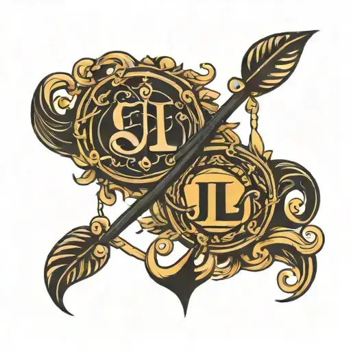Leo Libra symbol intertwined tattoo design idea