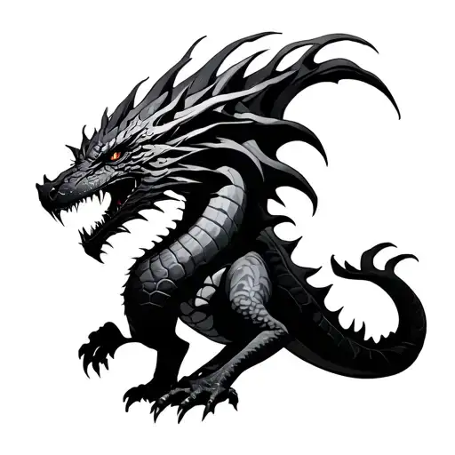 balerion the black dread dragon tattoo design idea