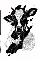 Calf tattoo with NZ map, geometric tattoo design idea
