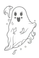cute ghost holding tattoo design idea
