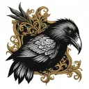 gothic raven tattoo design idea