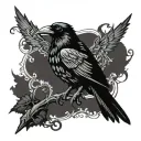 gothic raven tattoo design idea