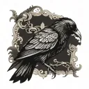 gothic raven tattoo design idea