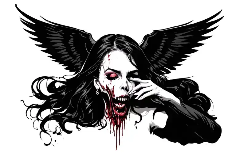 disturbing and gore, women empowering tattoo design idea