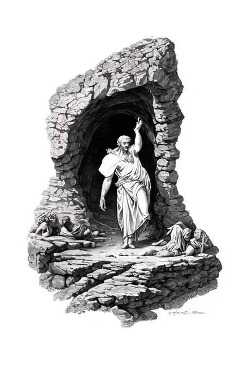 Plato's Cave Allegory tattoo design idea