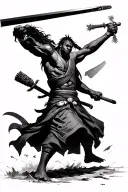 yasuke in battle scene tattoo design idea