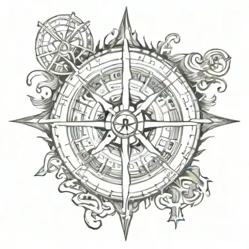viking compass tattoo design idea