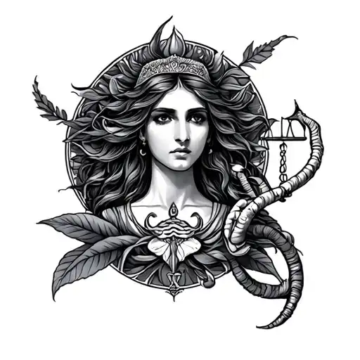 Libra And Aquarius  tattoo design idea