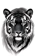 Black tiger face tattoo design idea